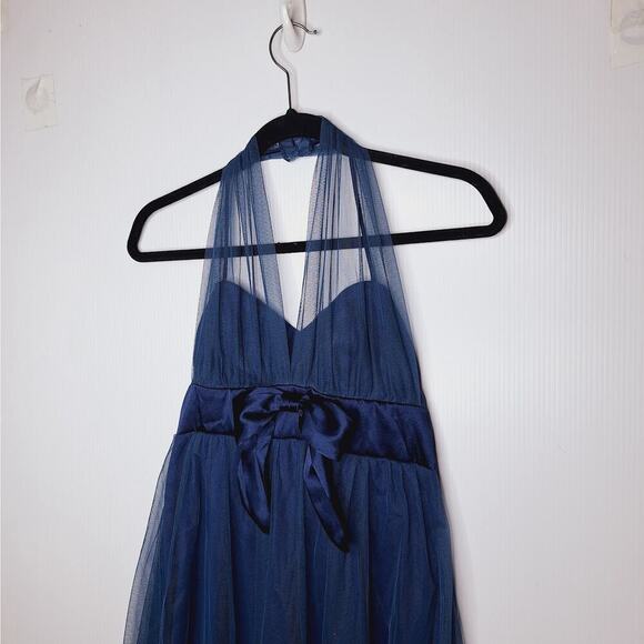 Vintage Y2K Babydoll Dress Halter Mesh Kiki XS Whimsygoth Fairy Coquette Bow - Picture 4 of 10